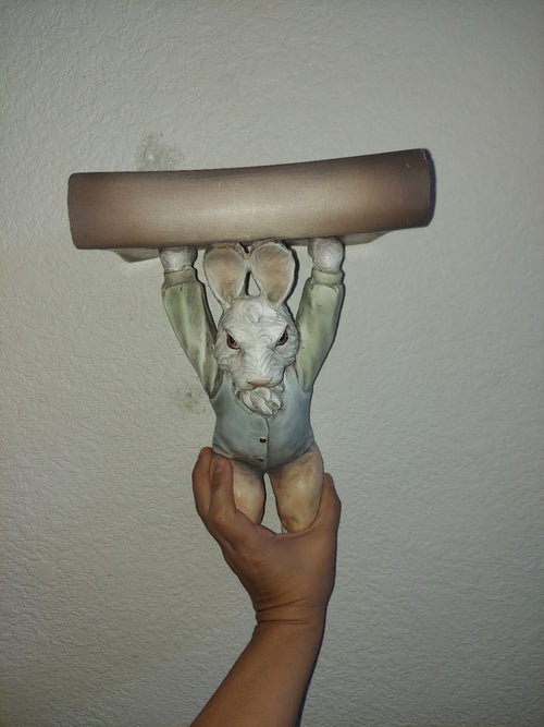 Vintage Whimsical Rabbit Wall Shelf