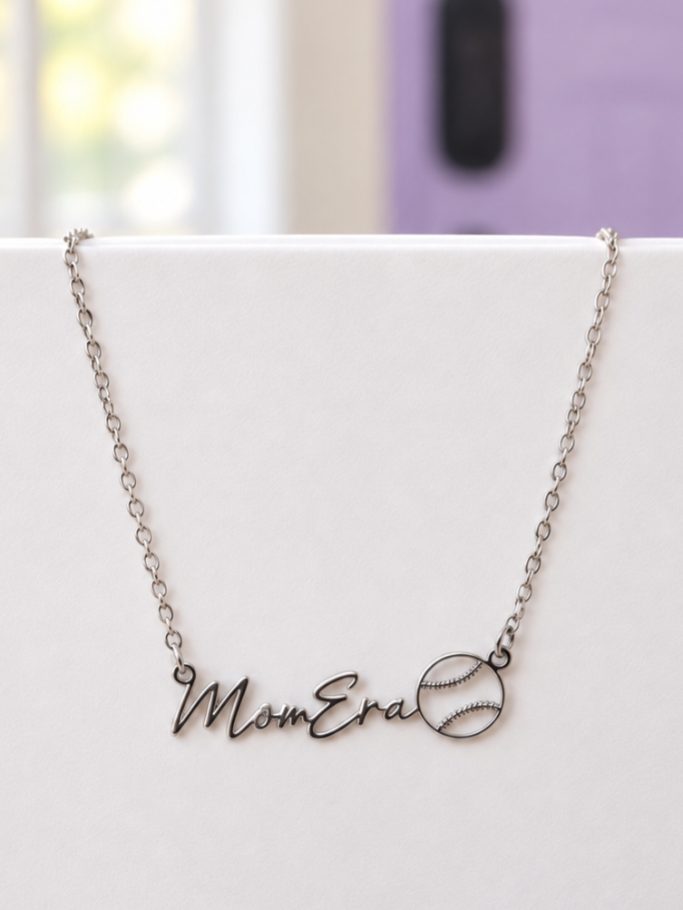 MomEra | Baseball Script Necklace
